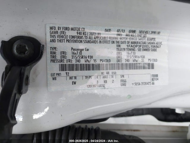 Ford FOCUS SE 2014 1FADP3F2XEL106507 Image 9