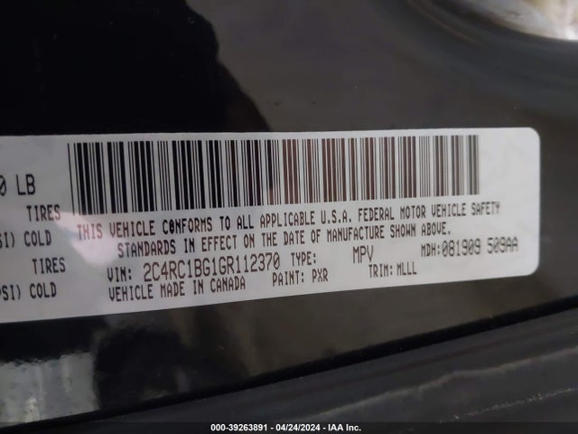 2C4RC1BG1GR112370 Chrysler Town & Country Touring