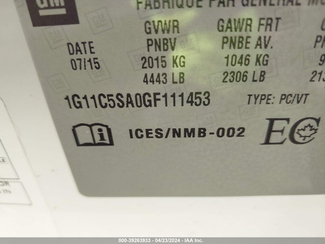 Chevrolet Malibu Limited Lt 2016 1G11C5SA0GF111453 Image 9