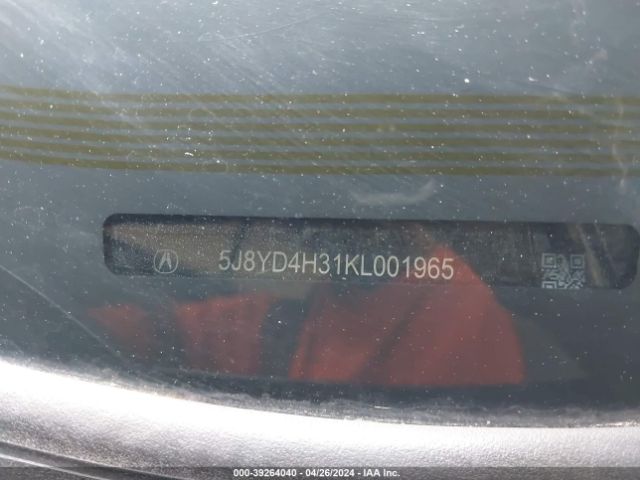 5J8YD4H31KL001965 Acura Mdx Standard