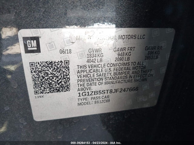 Chevrolet Malibu 1ls 2018 1G1ZB5ST8JF247666 Image 9