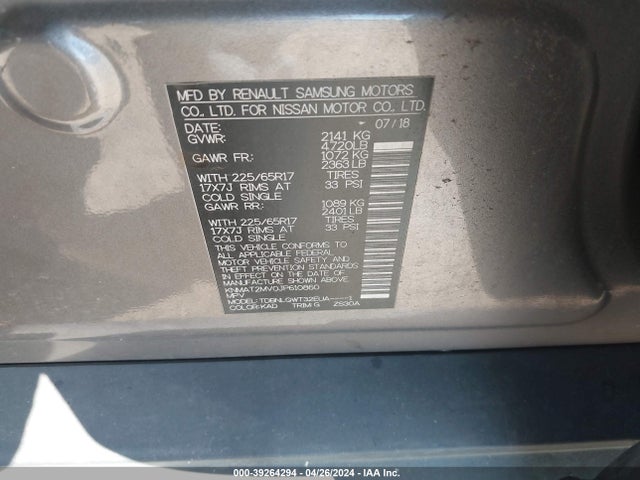 Nissan ROGUE SV 2018 KNMAT2MV0JP610860 Image 9