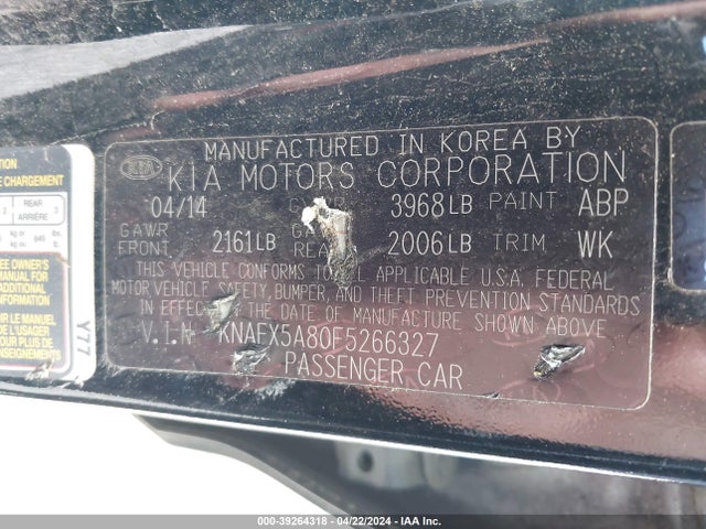 KIA FORTE EX 2015 KNAFX5A80F5266327 Image 9