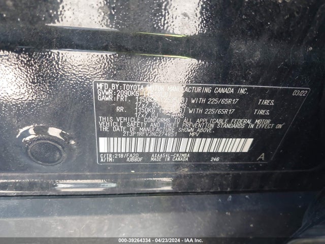 Toyota Rav4 Xle 2022 2T3P1RFV3NC274851 Image 9