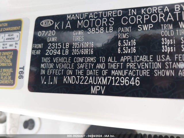 KIA SOUL LX 2021 KNDJ22AUXM7129646 Image 9