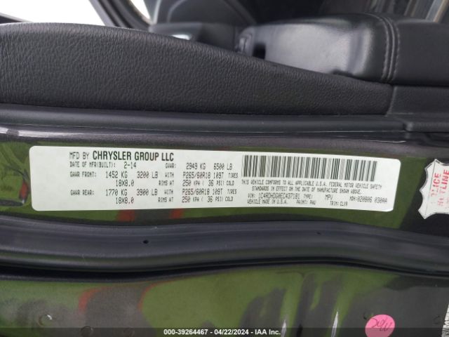 1C4RDHDG0EC437181 Dodge DURANGO LIMITED