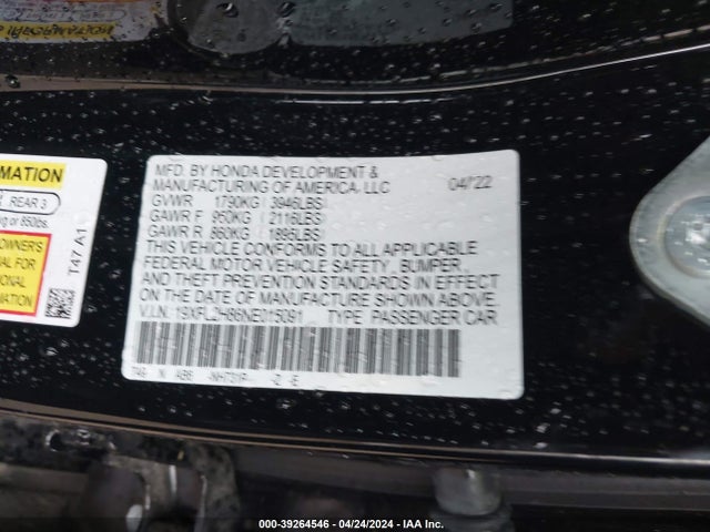 Honda Civic Sport 2022 19XFL2H86NE015091 Image 9