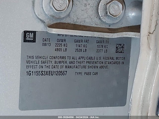 Chevrolet IMPALA 2LZ 2014 1G1155S3XEU120567 Image 9