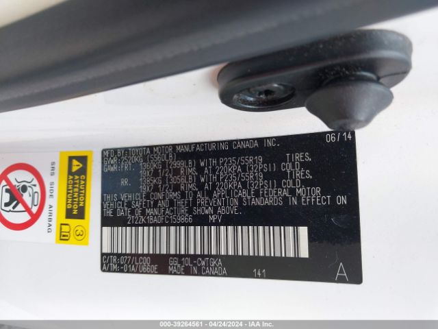 2T2ZK1BA0FC159866 Lexus RX 350