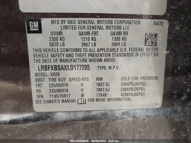 Buick Envision Fwd Preferred 2020 LRBFXBSAXLD177285 Image 9