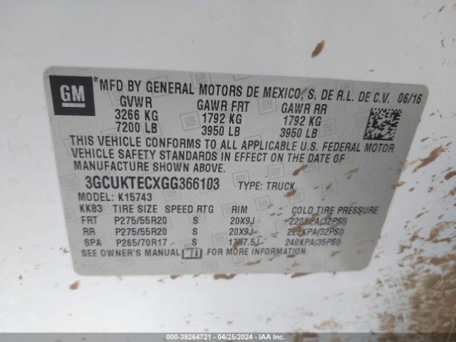 3GCUKTECXGG366103 Chevrolet Silverado 1500 High Country