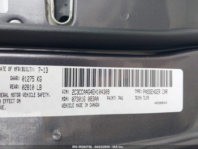Chrysler 300 2014 2C3CCAAG4EH104309 Image 9