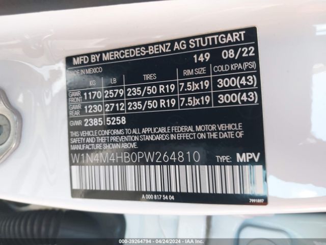 W1N4M4HB0PW264810 Mercedes-Benz Glb 250 4matic