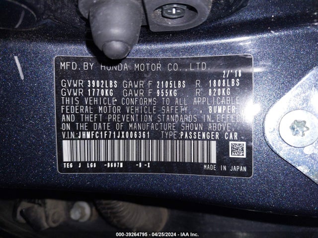 Honda Civic Ex-l 2018 JHMFC1F71JX006361 Image 17
