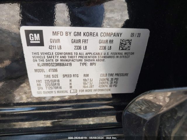 KL4MMDS23MB064419 Buick Encore Gx Fwd Select