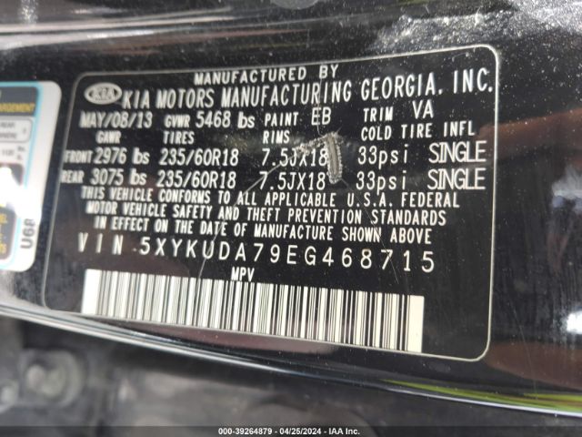 5XYKUDA79EG468715 KIA Sorento Ex V6