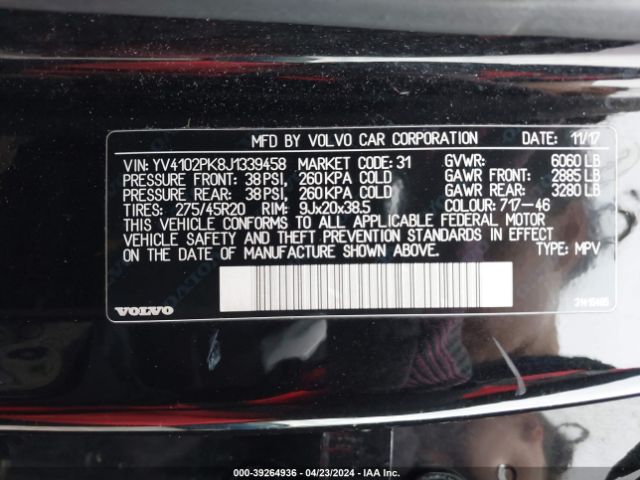 YV4102PK8J1339458 Volvo Xc90 T5 Momentum