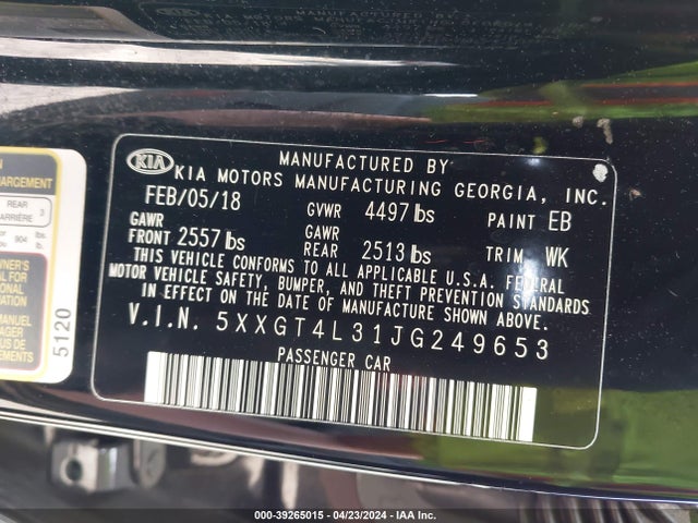 KIA Optima Lx 2018 5XXGT4L31JG249653 Image 30