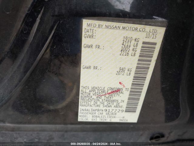 1N4AL3AP8FN917729 Nissan Altima 2.5 S