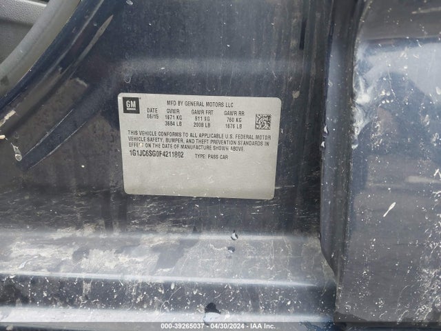 Chevrolet Sonic Lt Auto 2015 1G1JC6SG0F4211802 Image 7