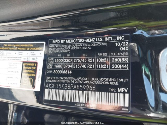 4JGFB5KB8PA859966 Mercedes-Benz Gle 450 4matic