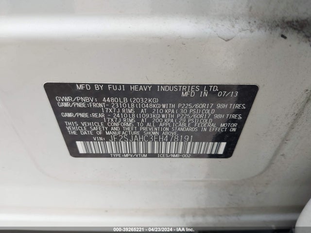 Subaru Forester 2.5i Limited 2014 JF2SJAHC3EH478191 Image 9