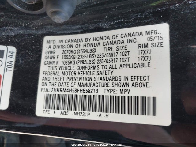 Honda CR-V EX 2015 2HKRM4H58FH658213 Image 9