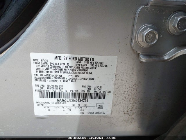 Ford Ecosport Ses 2021 MAJ6S3JL2MC434266 Image 9
