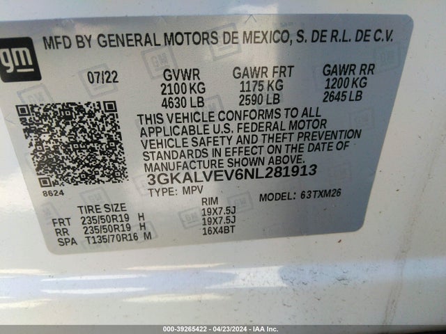 GMC Terrain Awd Slt 2022 3GKALVEV6NL281913 Image 9