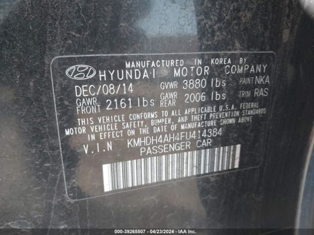 KMHDH4AH4FU414384 Hyundai Elantra Sport