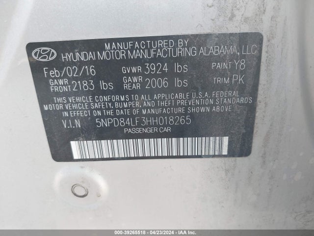 Hyundai ELANTRA SE 2017 5NPD84LF3HH018265 Image 9