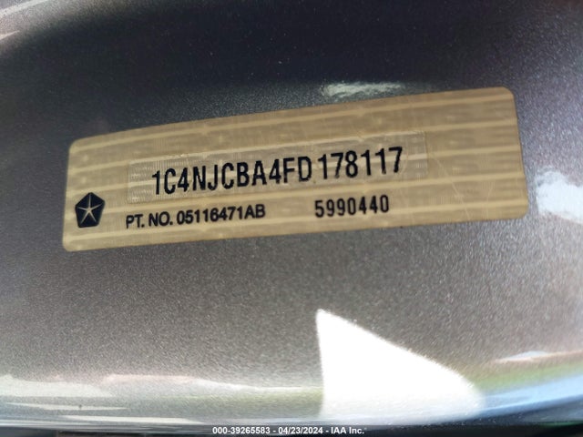 Jeep Compass Sport 2015 1C4NJCBA4FD178117 Image 9
