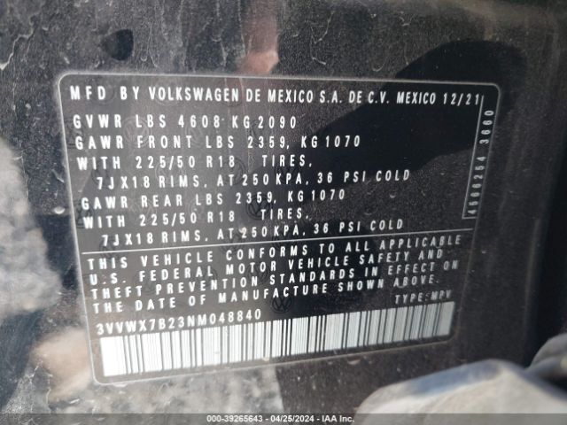 3VVWX7B23NM048840 Volkswagen Taos 1.5t Se