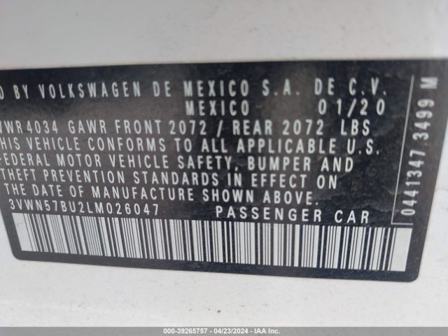 3VWN57BU2LM026047 Volkswagen Jetta 1.4t R-line/1.4t S