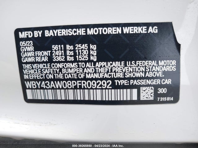BMW I4 Edrive35 2023 WBY43AW08PFR09292 Image 9