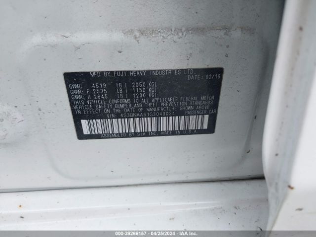 4S3BNAA61G3040034 Subaru Legacy 2.5i