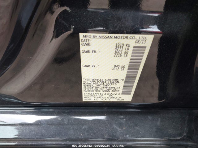 Nissan Altima 2.5 S 2014 1N4AL3AP5EC109221 Image 9