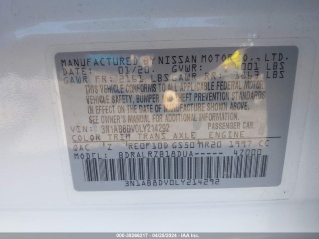 Nissan Sentra Sr Xtronic Cvt 2020 3N1AB8DV0LY214292 Image 9