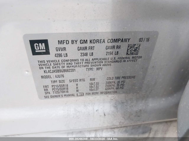 Buick Encore 2016 KL4CJASB9GB662201 Image 9