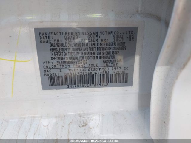 3N1AB8DV6PY259162 Nissan SENTRA SR