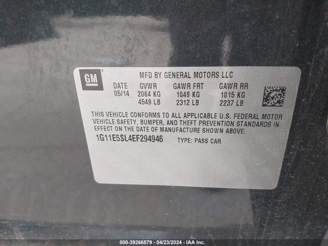 Chevrolet MALIBU 2LT 2014 1G11E5SL4EF294946 Image 9
