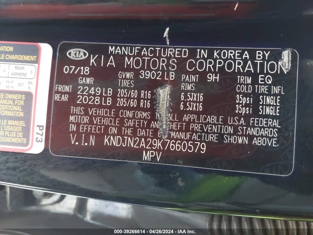 KIA Soul 2019 KNDJN2A29K7660579 Image 9