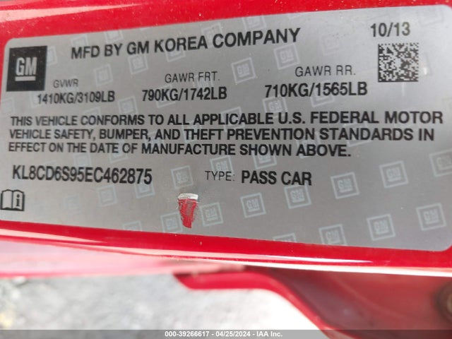Chevrolet Spark 1lt Auto 2014 KL8CD6S95EC462875 Image 9