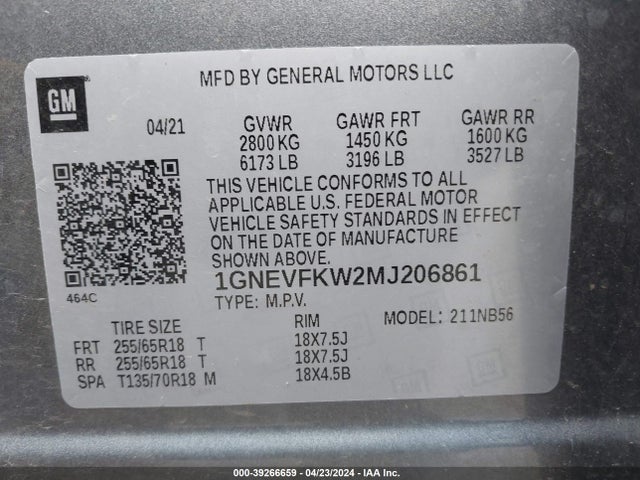 Chevrolet Traverse Awd Ls 2021 1GNEVFKW2MJ206861 Image 9