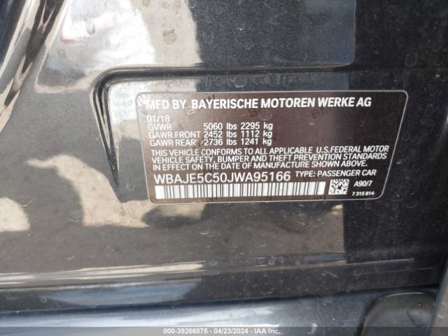 WBAJE5C50JWA95166 BMW 540I