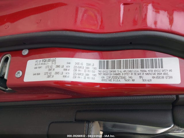Jeep Cherokee Limited 2015 1C4PJMDS5FW735481 Image 9
