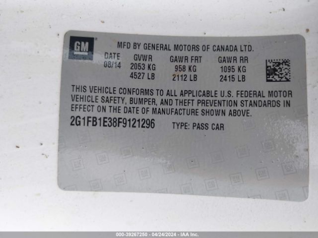 2G1FB1E38F9121296 Chevrolet Camaro 2ls