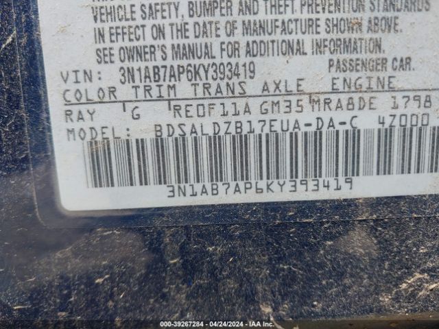 3N1AB7AP6KY393419 Nissan SENTRA SV