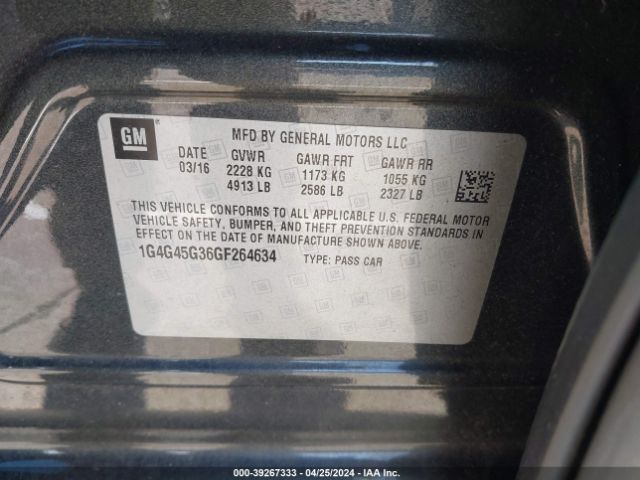 1G4G45G36GF264634 Buick Lacrosse Sport Touring