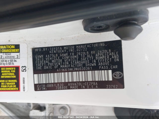 Toyota CAMRY XSE 2022 4T1K61AK3NU030361 Image 9